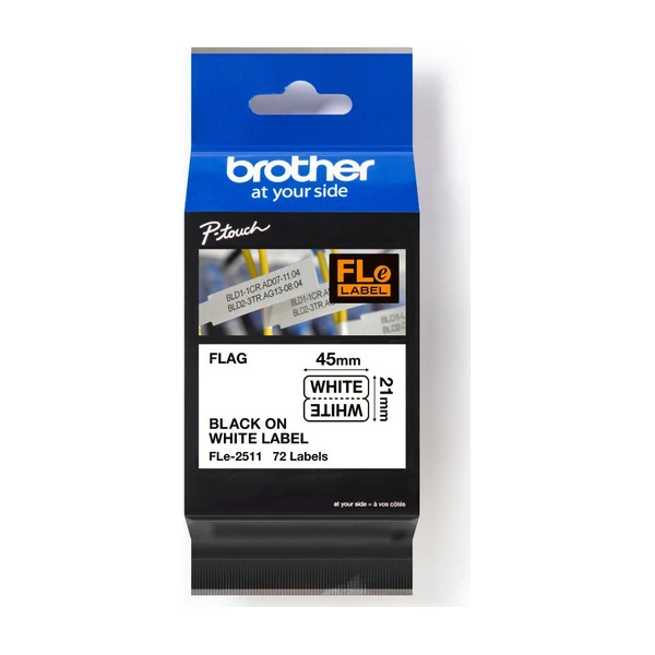 Brother FLe-2511 定型旗幟標籤帶 白底黑字 45*21mm